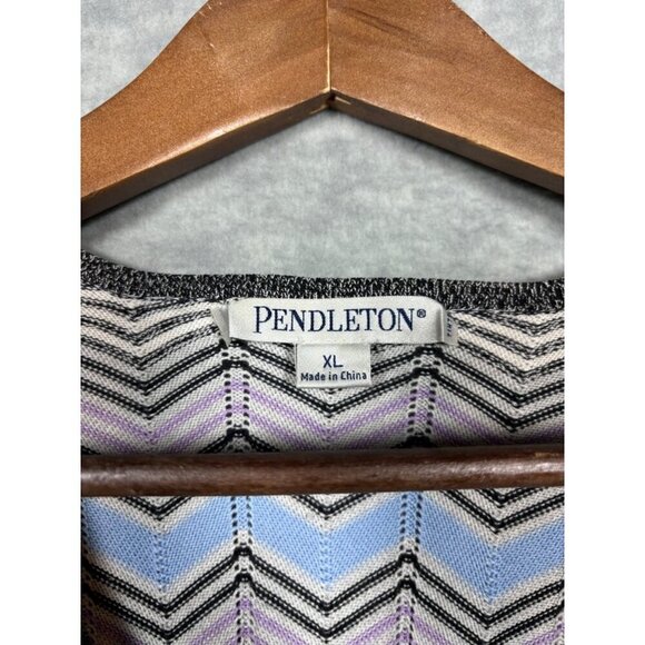 Pendleton Women's XL Chevron Cardigan Sweater 70% Silk Cotton Casual - Picture 2 of 5
